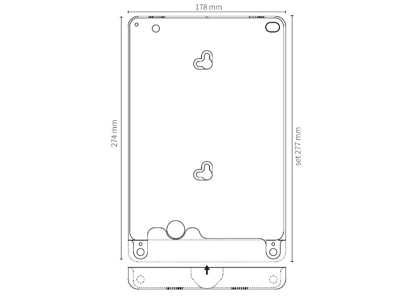 basalte Eve Wandhalterung iPad Pro 10.5, DS, rund, weiß Maße