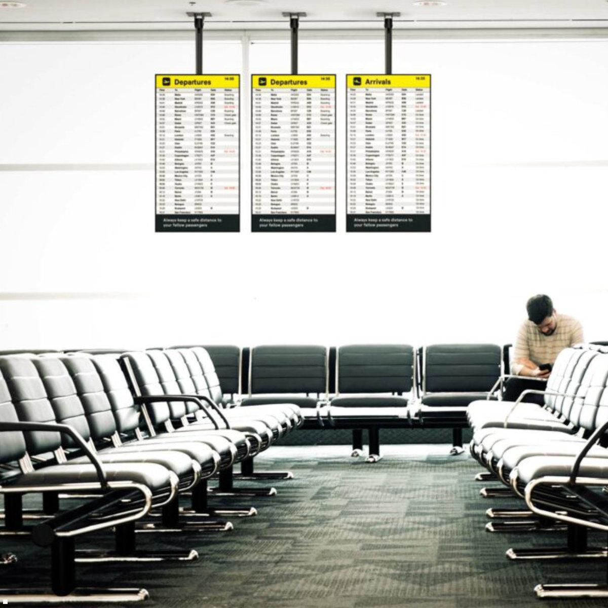 SMS Func Ceiling P Dual Monitor Deckenhalterung hoch, weiß (02-117-4) Anwendung Flughafen Departures