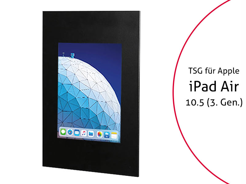 TabLines TWE073B Tablet Wandeinbau für Apple iPad Air 10.5 (3. Gen.), schwarz