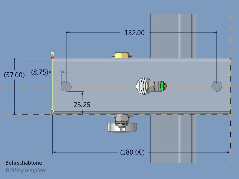 MonLines MDH003B höhenverstellbare Monitor Deckenhalterung Bohrschablone