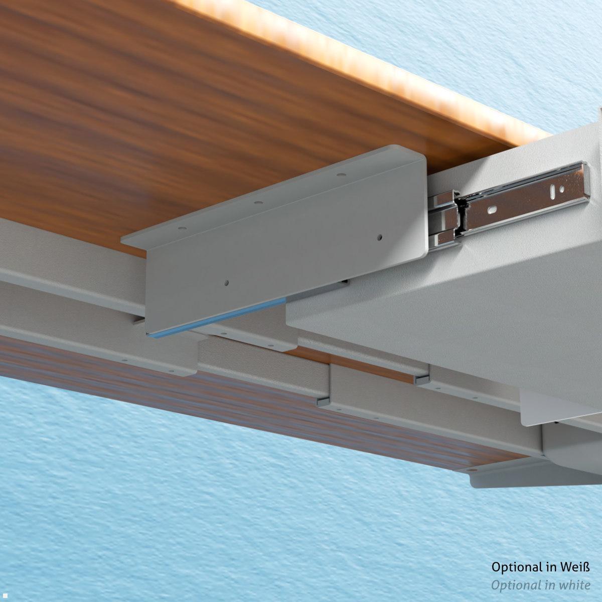 TecLines TUS018B ausziehbare Unterbau Schublade, abschließbar, schwarz mit Kugelauszug