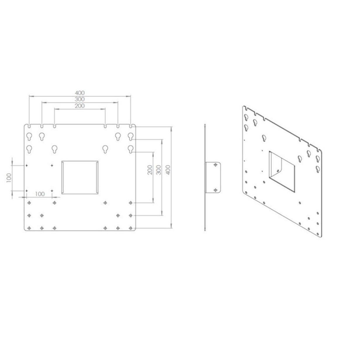 SMS Icon FH MT 2000 C mobiler Monitorständer mit VESA Adapter bis 400x400 (K12-027-1-C), Skizze Vesa