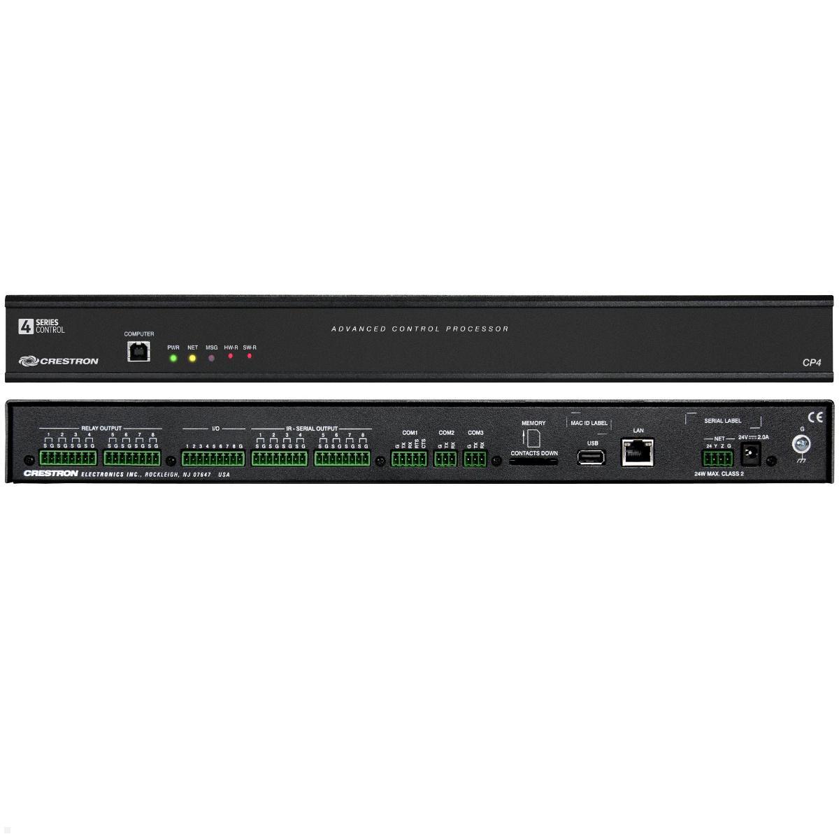 Crestron 4-Series Steuerungssystem (CP4), Vorder- und Rückseite