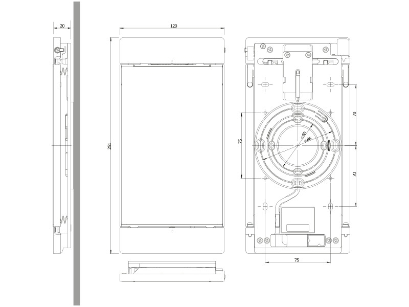 smart things sDock Mini iPad Wandhalterung silber Maße