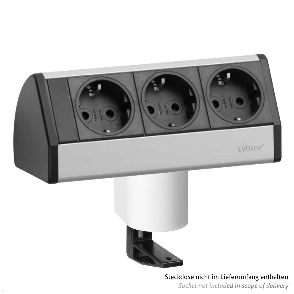 EVOline Zubehör 2x Befestigungszwinge für Dock 8 - 40 mm, weiß, Anwendungsbeispiel