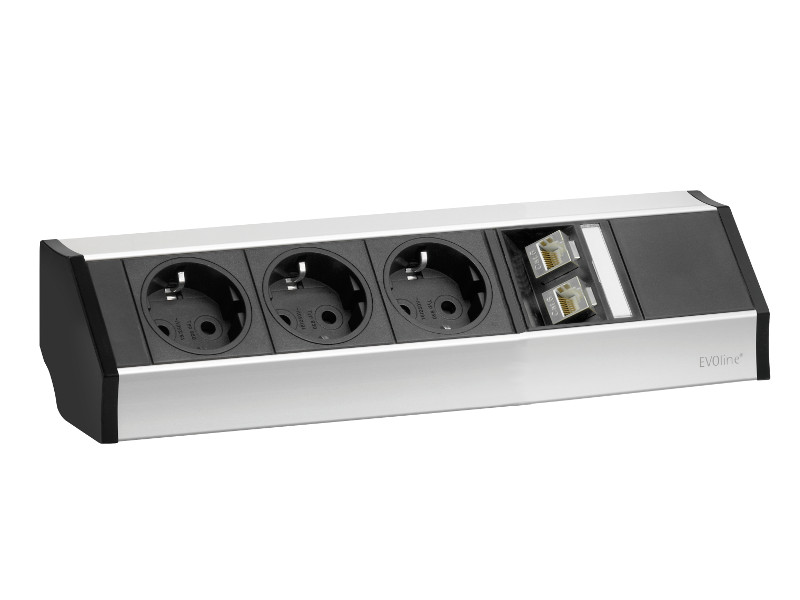 EVOline V-Dock Data Small 3x Schuko front