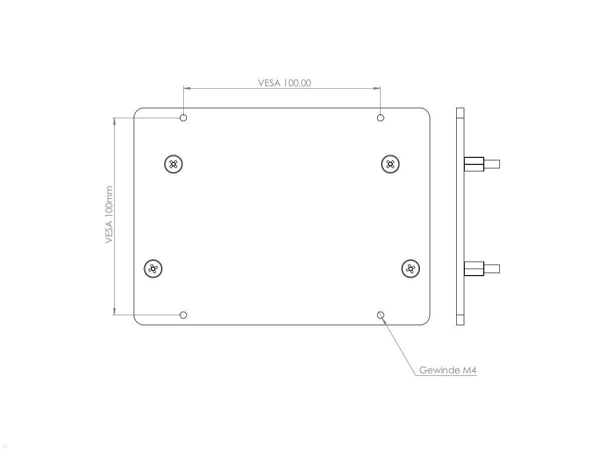 MonLines V069 VESA Adapter für Samsung S32R754 Maße