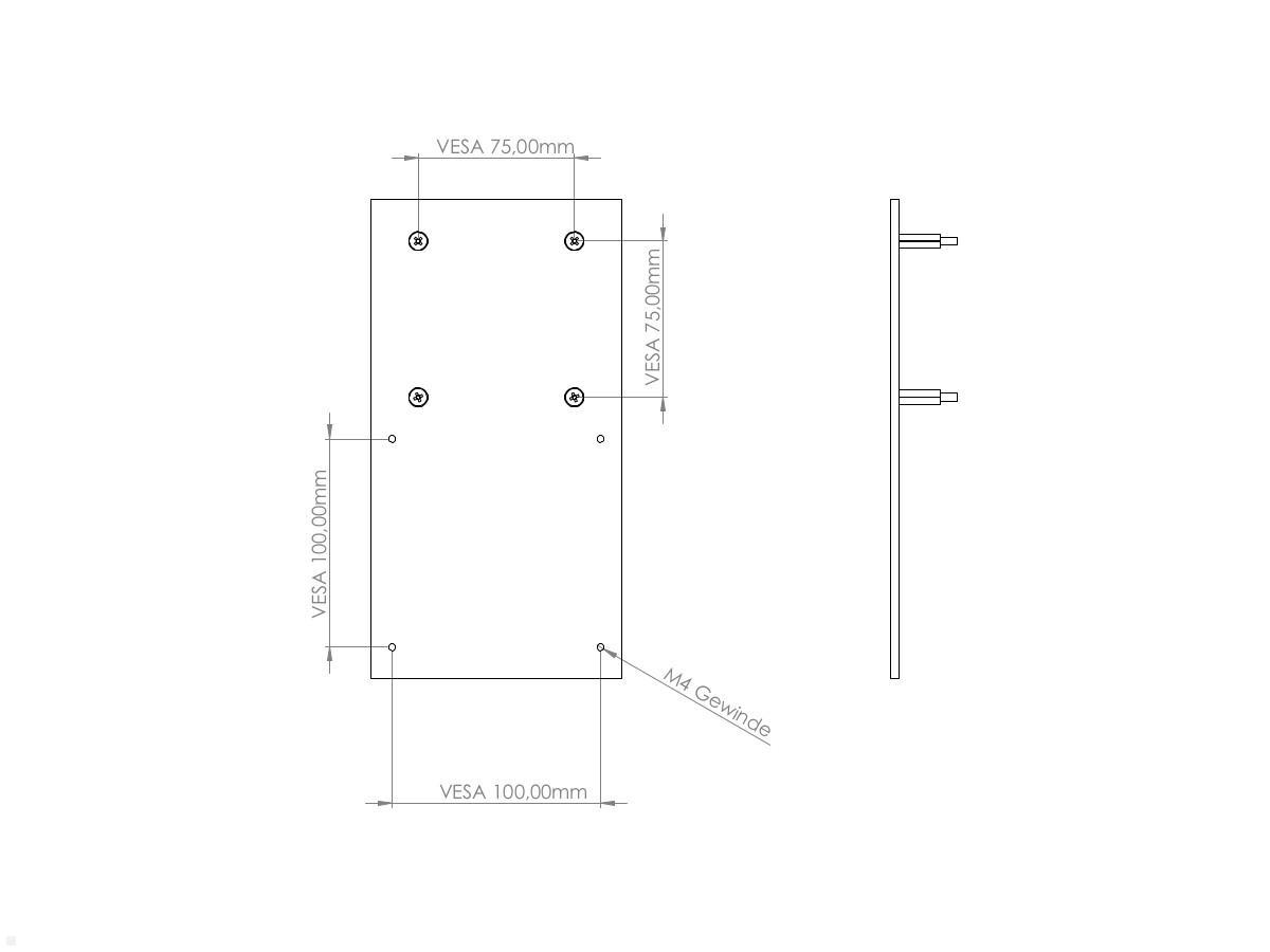 MonLines V070 VESA Adapter für Samsung C32F39 Maße