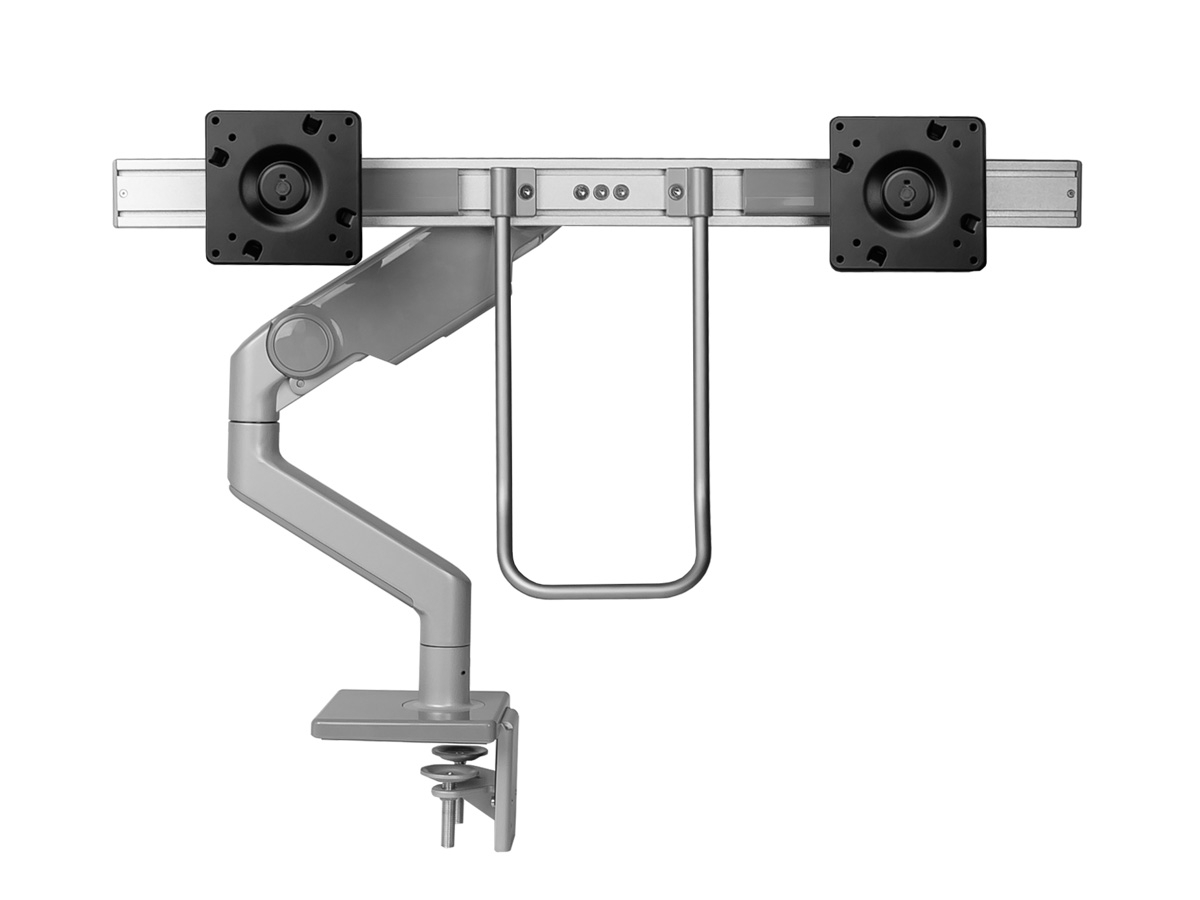 Humanscale M10 Dual Monitor Tischhalterung Klemme, schräg, silber (M10CMSBHS) VESA Halterungen