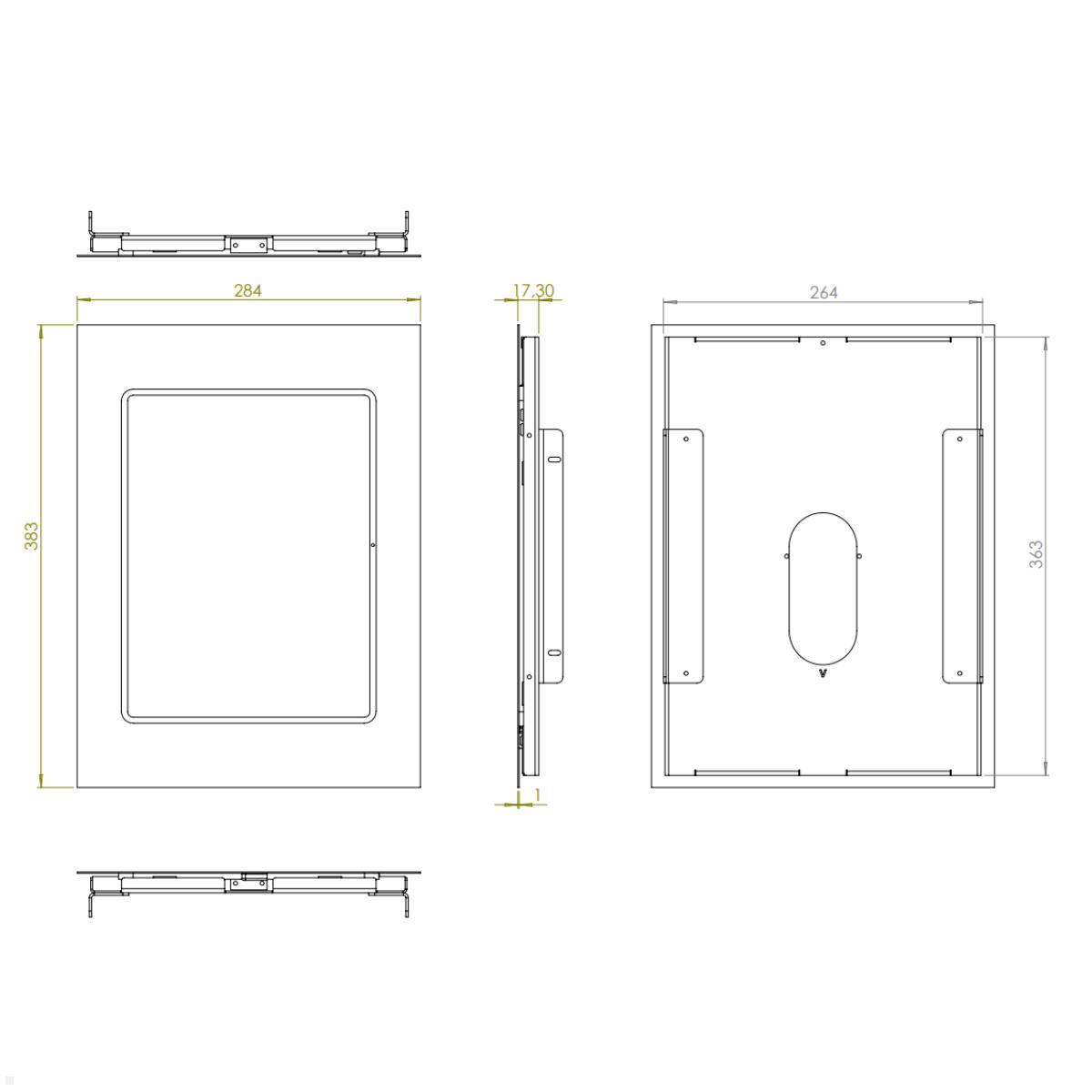 TabLines TWE118W Tablet Wandeinbau für Apple iPad Pro 13.0 (M4), weiß Zeichnung