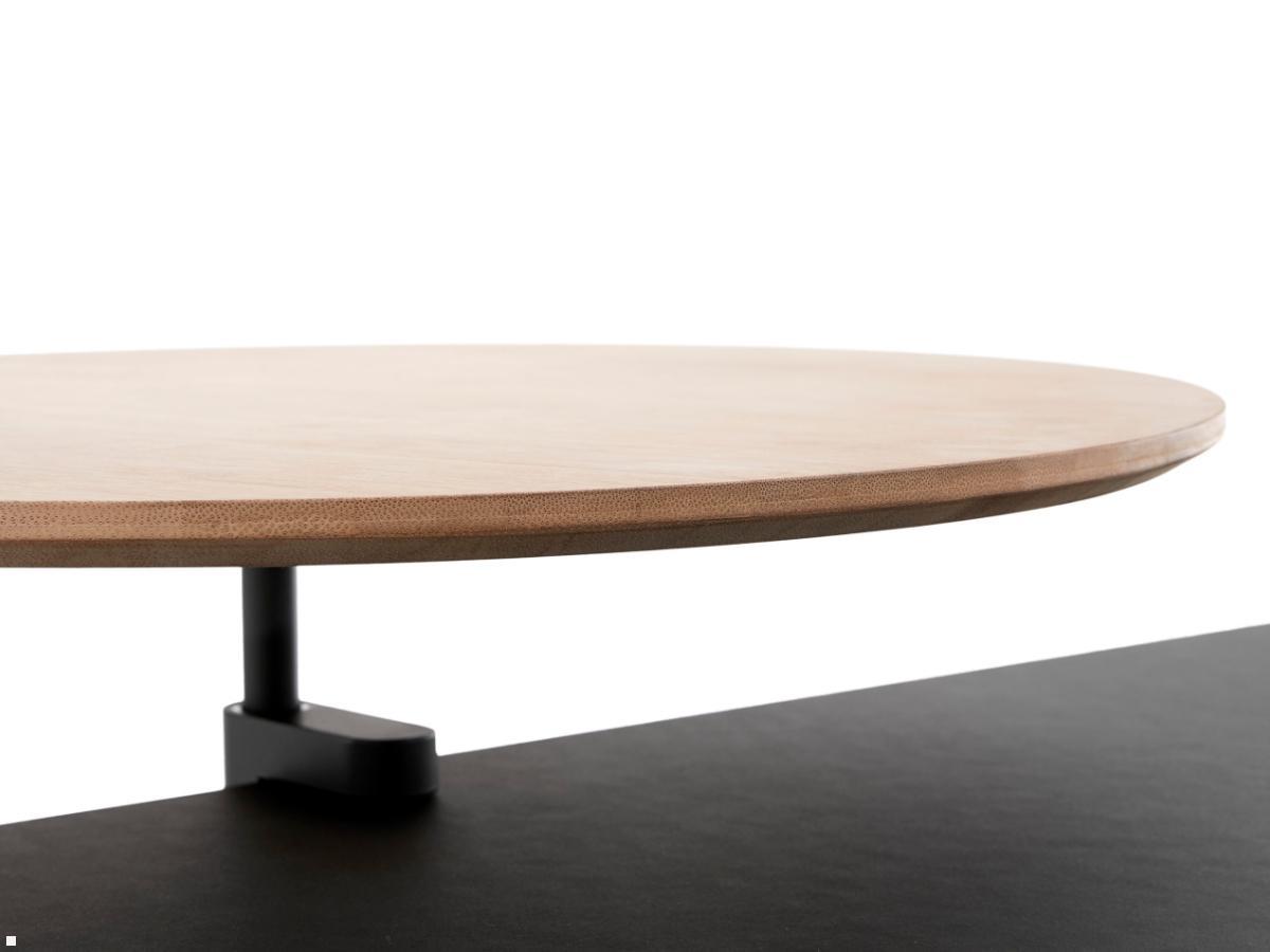 APTO Round Table Bamboo Ablageboard, Bambus mit Tischklemme olivgrün drehbar