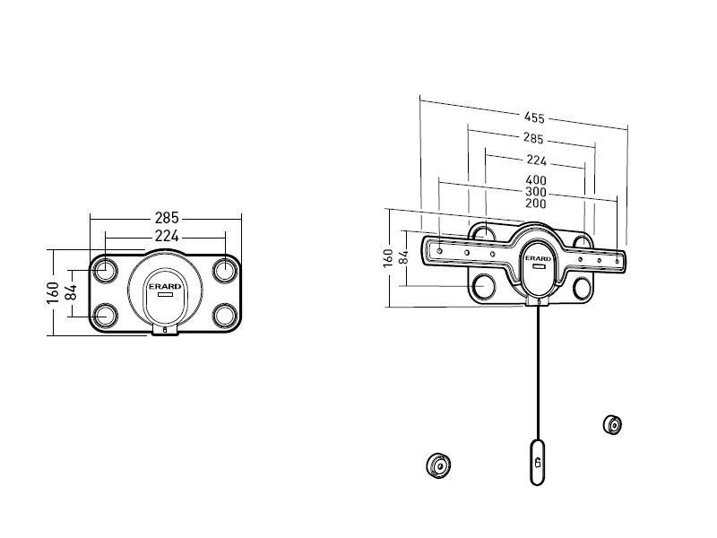 Ultradünne TV Wandhalterung 30 - 65 Zoll – Erard FiXiT 400, Technische Zeichnung