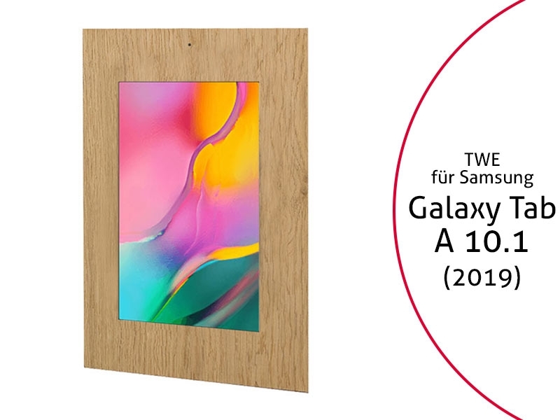 TabLines TWE080O Tablet Wandeinbau für Samsung Galaxy Tab A 10.1 (2019), DS, Eiche