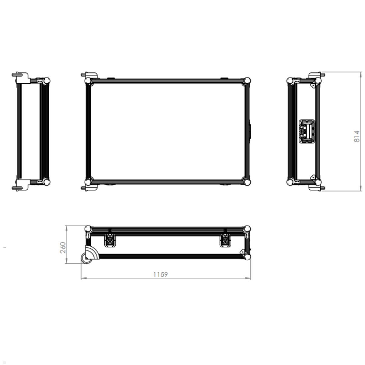 SMS Messekit Set Monitor Standfuß Icon FH T 2000 C mit Transportcase, Skizze Case