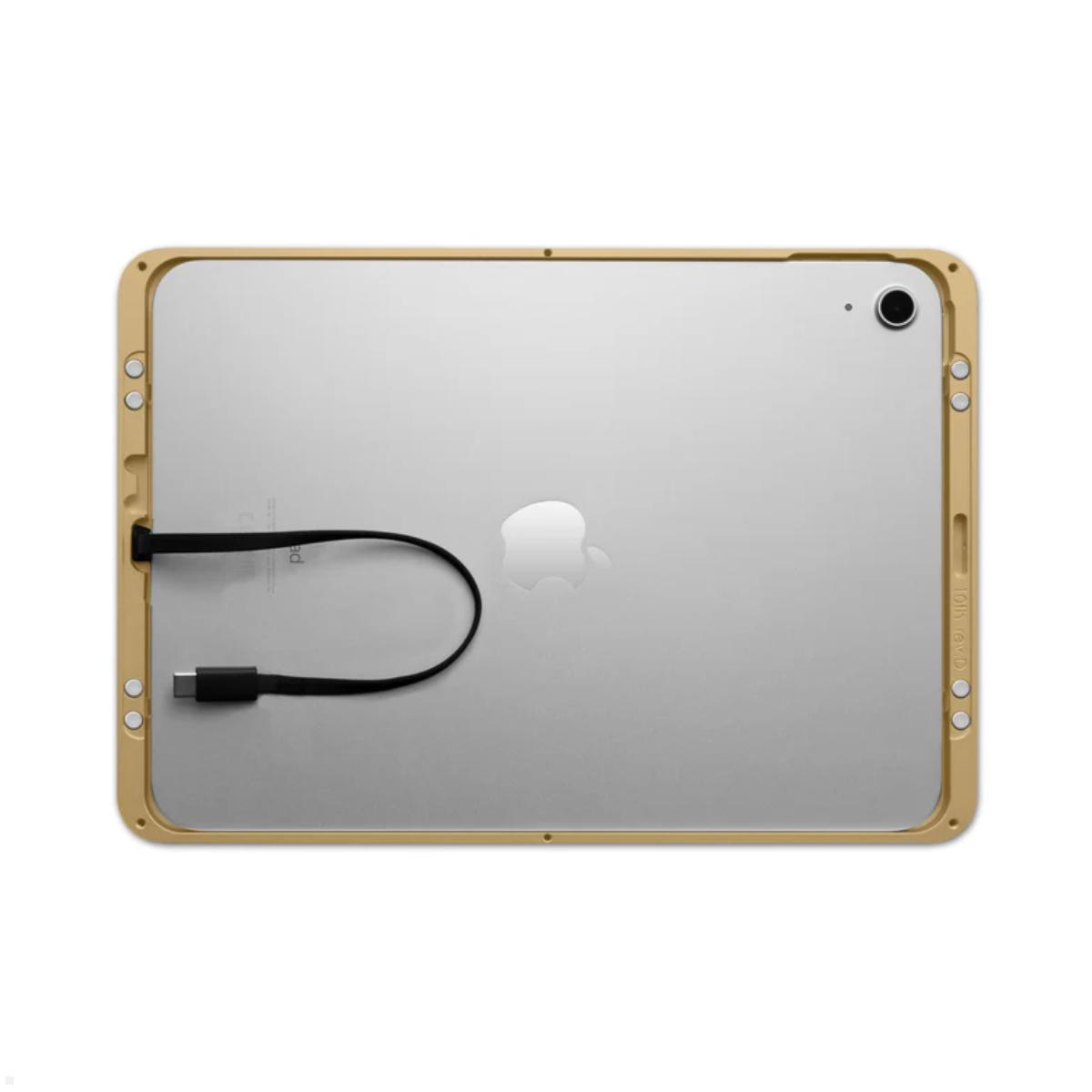 Displine Dame Wall 2.0 Wandhalter Apple iPad 10.9 (10. Gen.) mit USB-C, Gold eloxiert Kabelführung