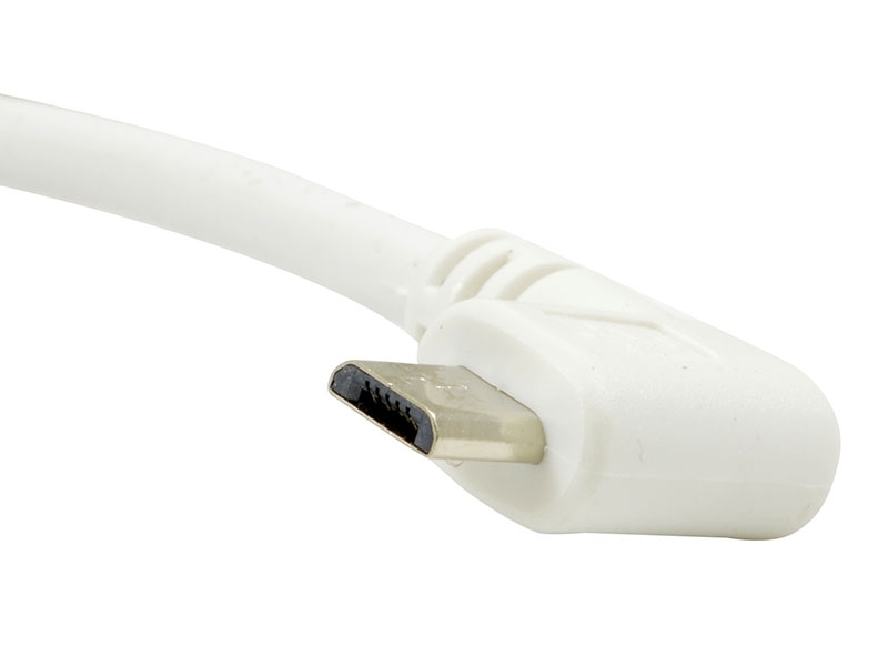 TecLines TUC001W USB Kabel 0,5m von Micro-B-Stecker 90° gewinkelt auf Typ A Stecker