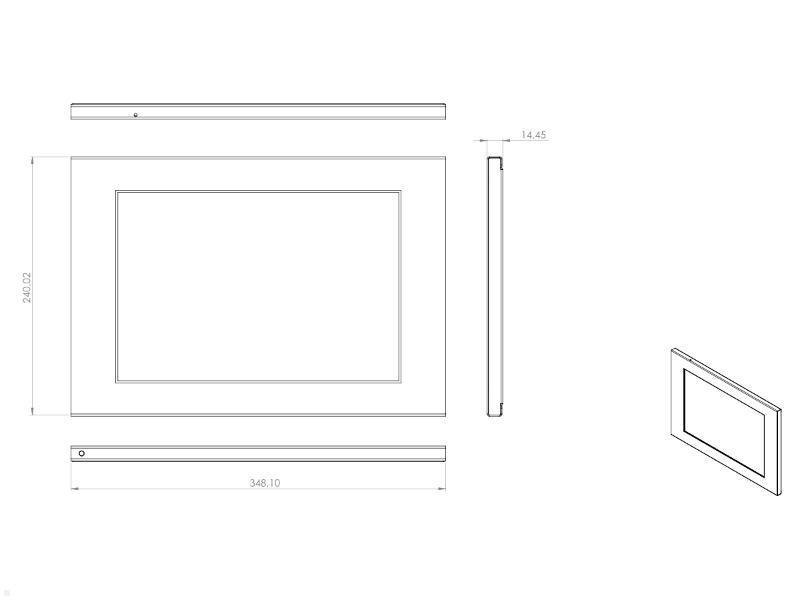 TabLines TSG073S Tablet Schutzgehäuse für Microsoft Surface Pro 7, silber technische Zeichnung