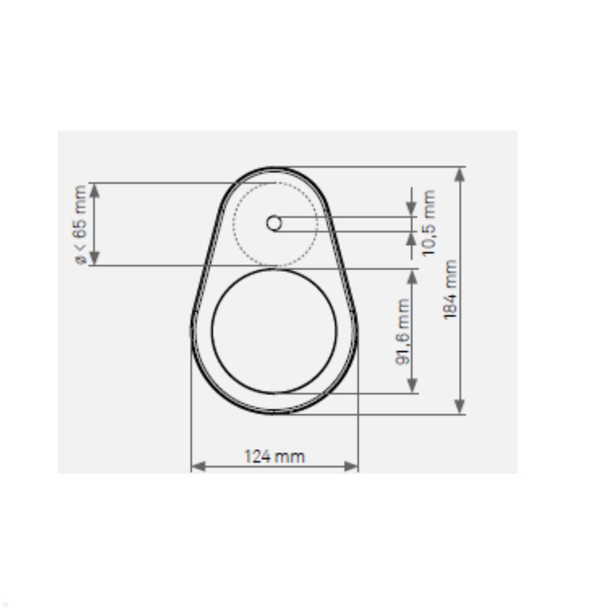 EVOline Circle80 Zubehör Monitorplatte - Verbindung einer Durchschraubbefestigung, Skizze