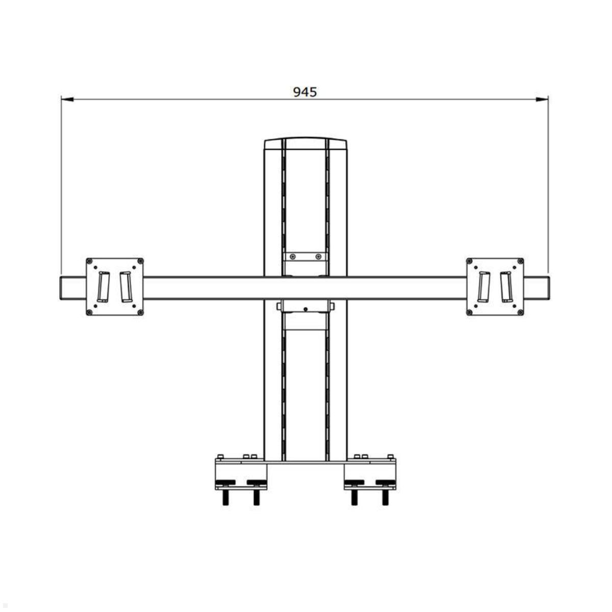 SMS Multimonitor Tischhalterung Control 2-fach Tischklemme, Maße