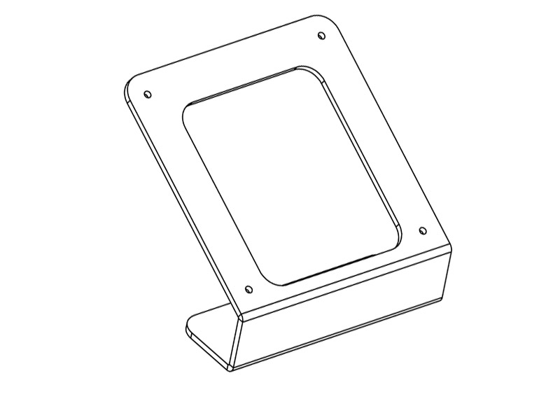 TabLines TTH001W Tablet Tischhalterung Zeichnung