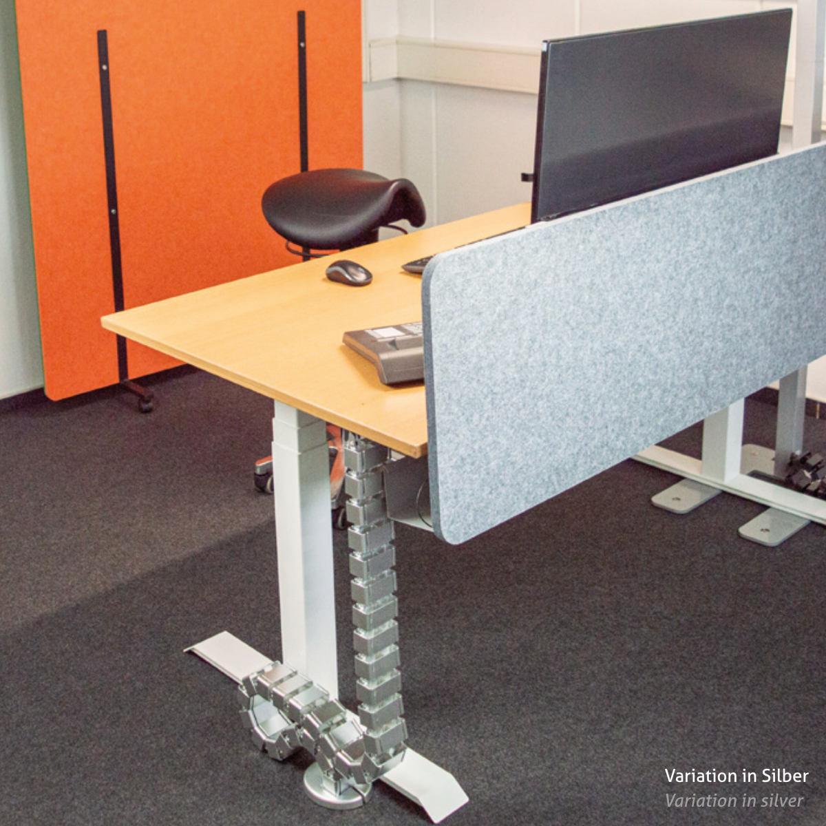 TecLines TKF001W Kabelführung für Steh-Sitz Tisch 128,5 cm, weiß Anwenbdung Office