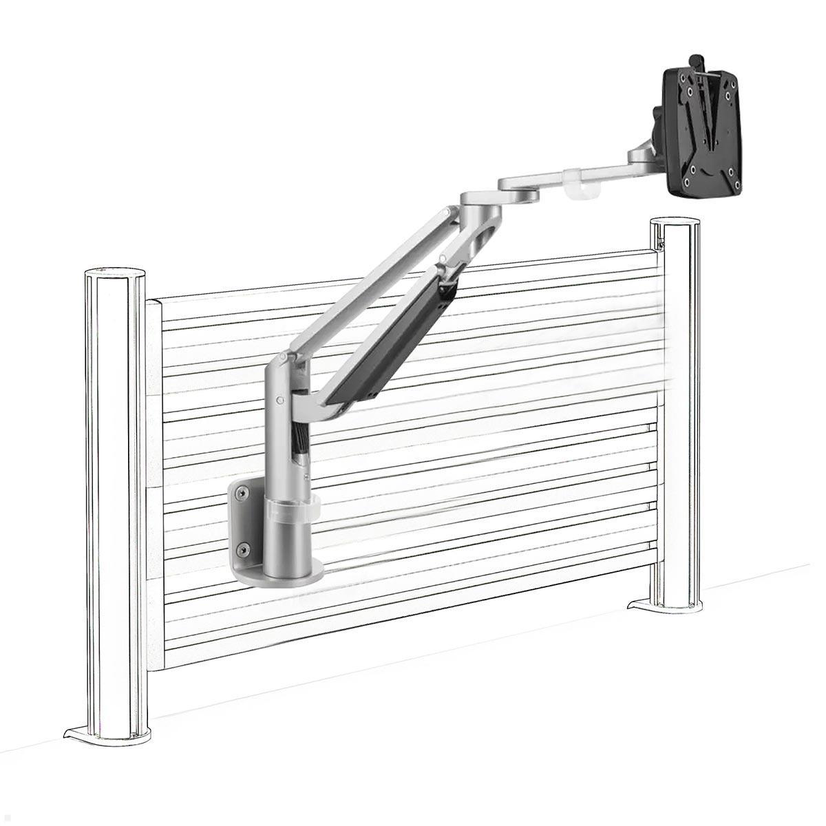 Novus Clu Plus Slatwall Monitorhalterung schwenkbar, silber (991+3009+001) Anwendung SlatWall