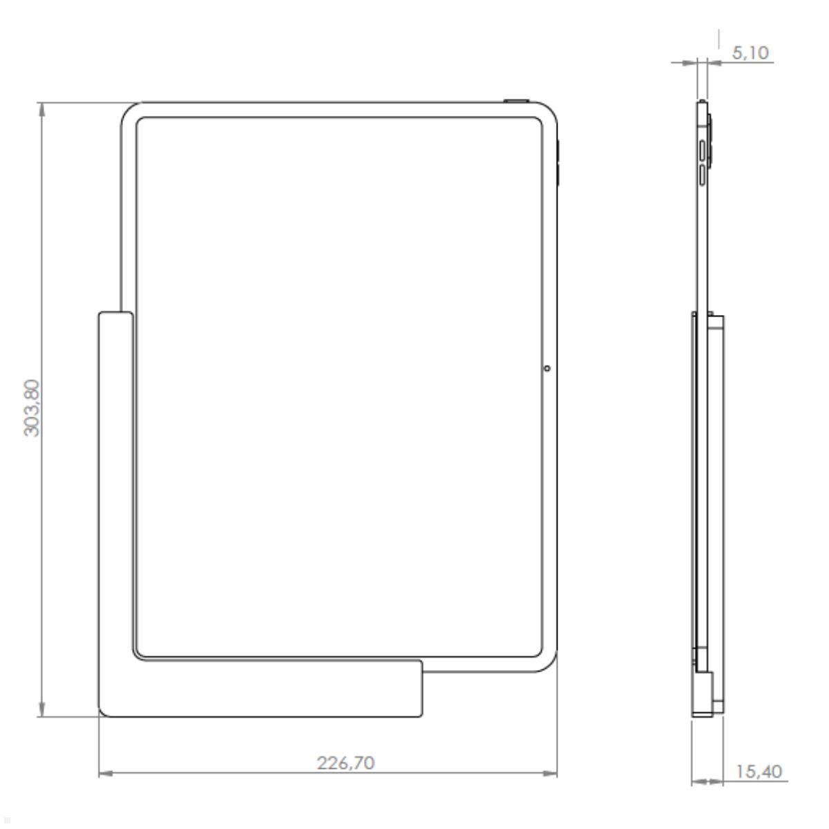 TabLines TWP039B Wandhalterung für Apple iPad Pro 13.0 (M4), Skizze