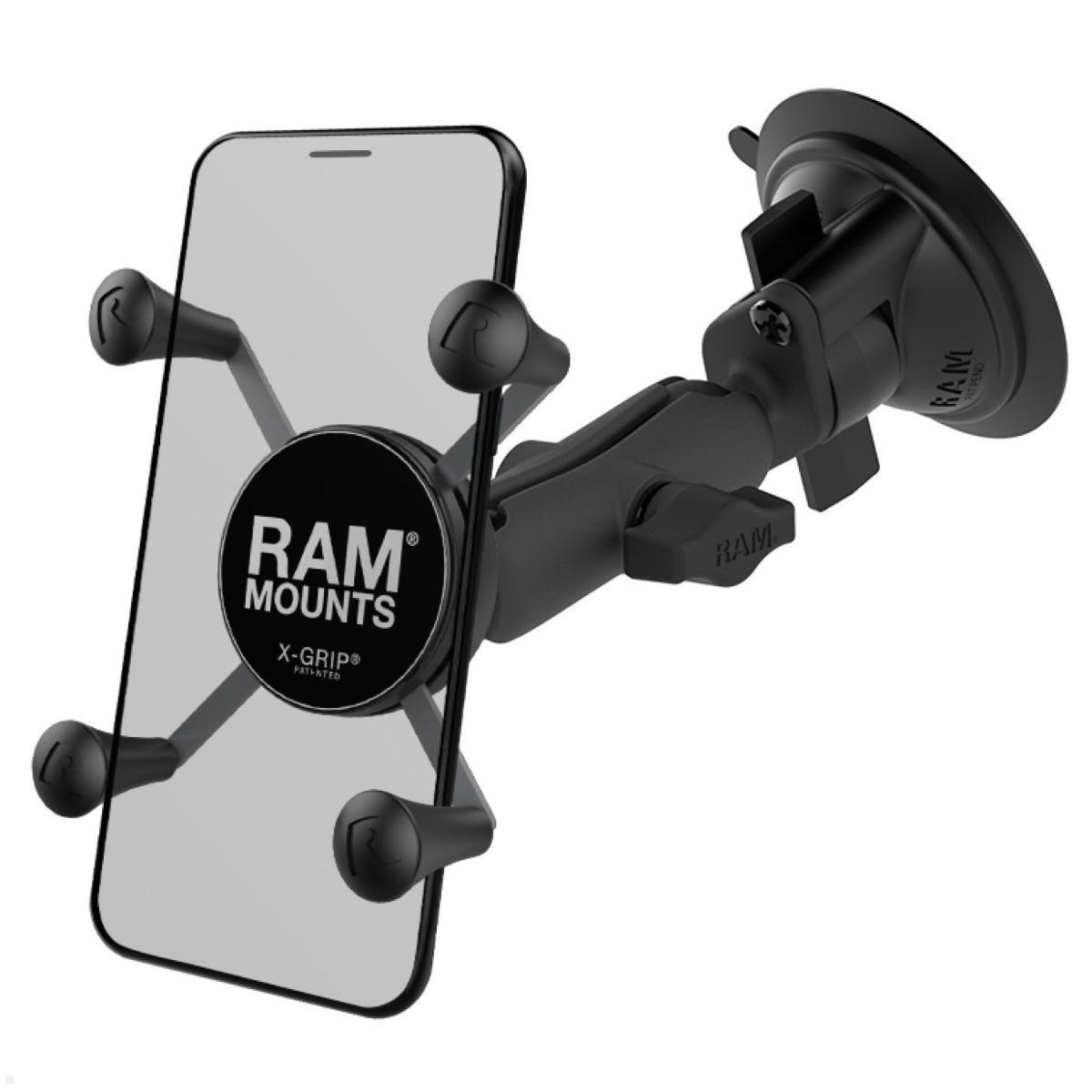 RAM Mounts X-Grip Saugnapf Halter, Verbindungsarm, B-Kugel (RAP-B-166-UN7U), schwarz