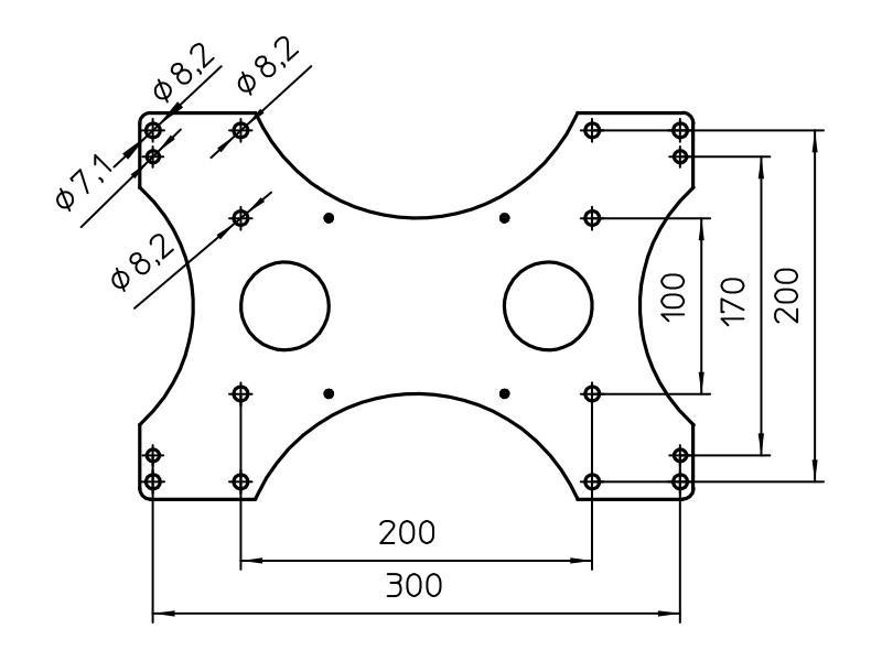 Novus Vesa Adapterplatte SKY (795+9065+001) Maße