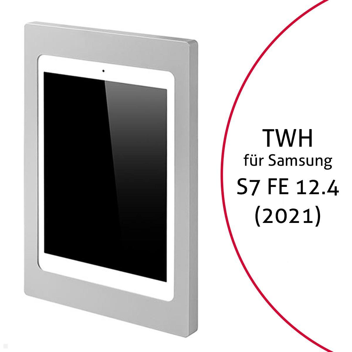 TabLines TWH037S Tablet Wandhalterung für Samsung Tab S7 FE 12.4, silber