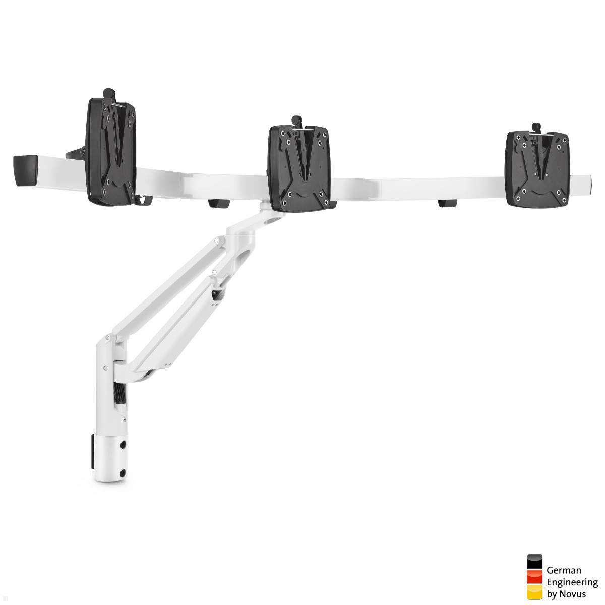 Novus Clu Plus X3 Monitorhalter für 3 Monitore an TSS Säule, weiß