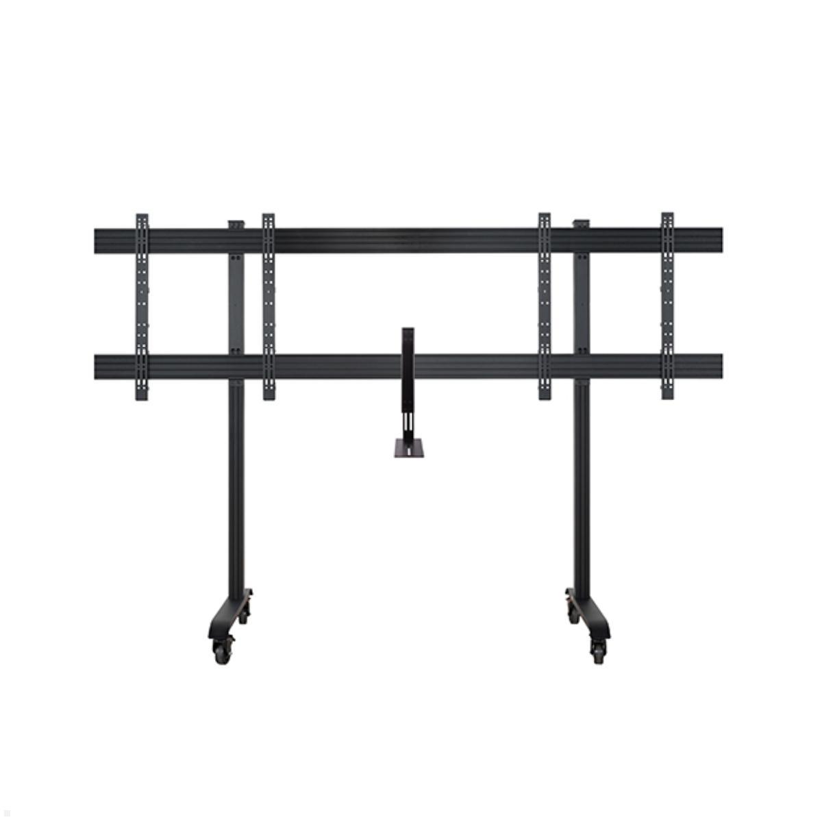 B-Tech BT8518/B mobiler Monitorständer für 2 Bildschirme 70 - 86 Zoll, schwarz für Heavy Duty Bildschirme