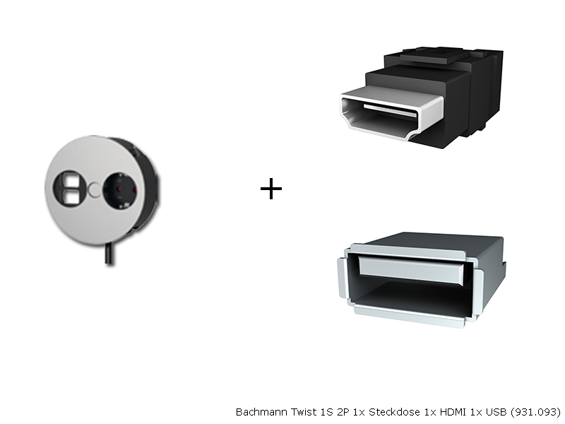 Bachmann Twist 1S 2P 1x Schuko 1x HDMI 1x USB 931.093