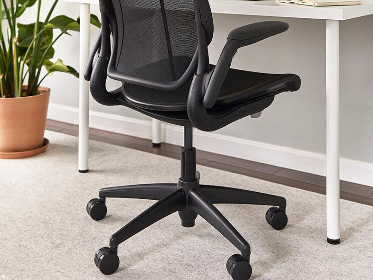 Humanscale Diffrient World ONE Chair Bürostuhl WLT1BR10R10-S, schwarz Fußkreuz, rollbar