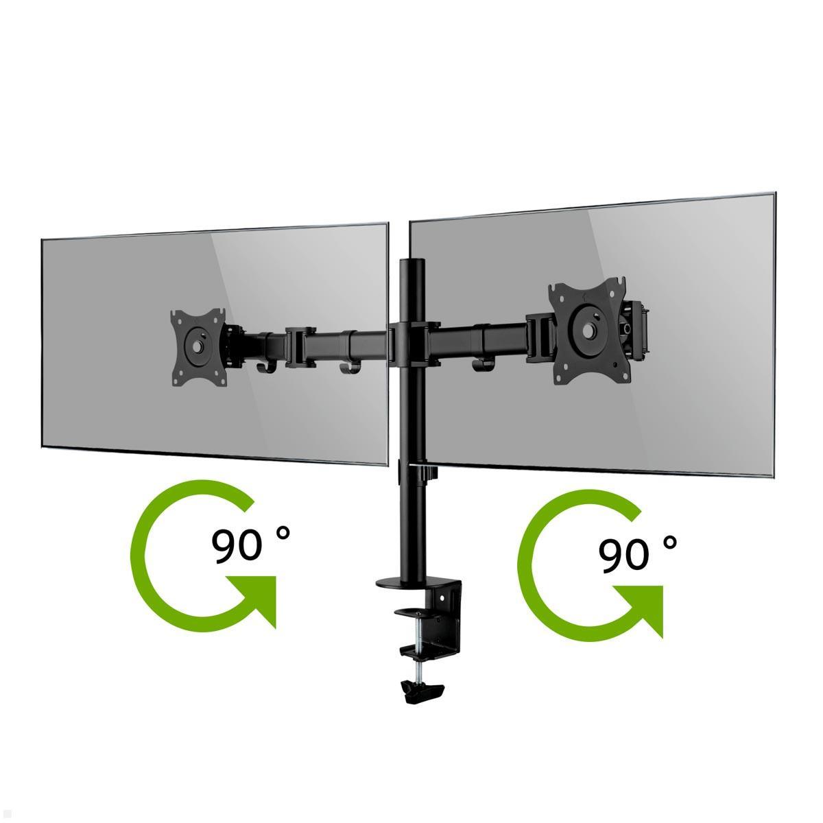 MonLines MTH011 schwenkbare Monitorhalterung für 2 Monitore 10-27 Zoll drehbar