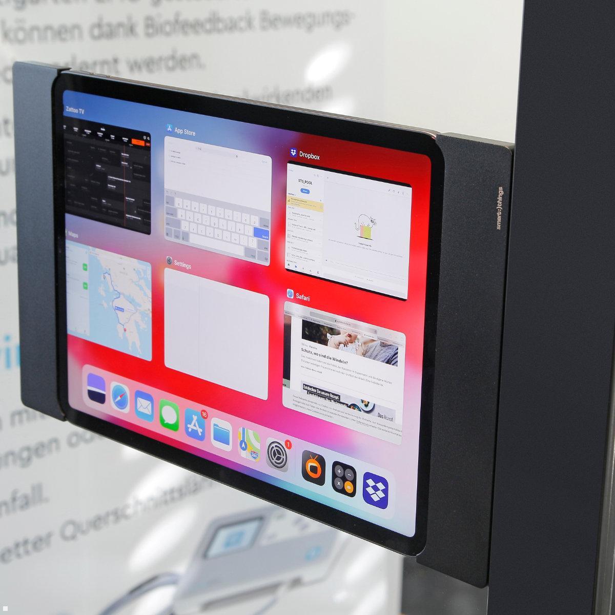 smart things sDock Fix A8 Apple iPad Mini 6 8.3 Wandhalterung, schwarz, Digital Signage