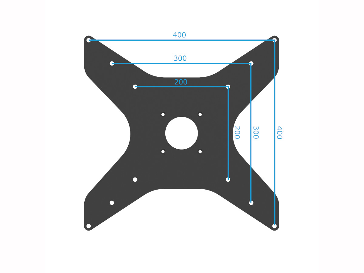 Cavus CROSS TV Ständer 32-65 Zoll, Säule 1000 mm, Eiche Maße VESA Halterung