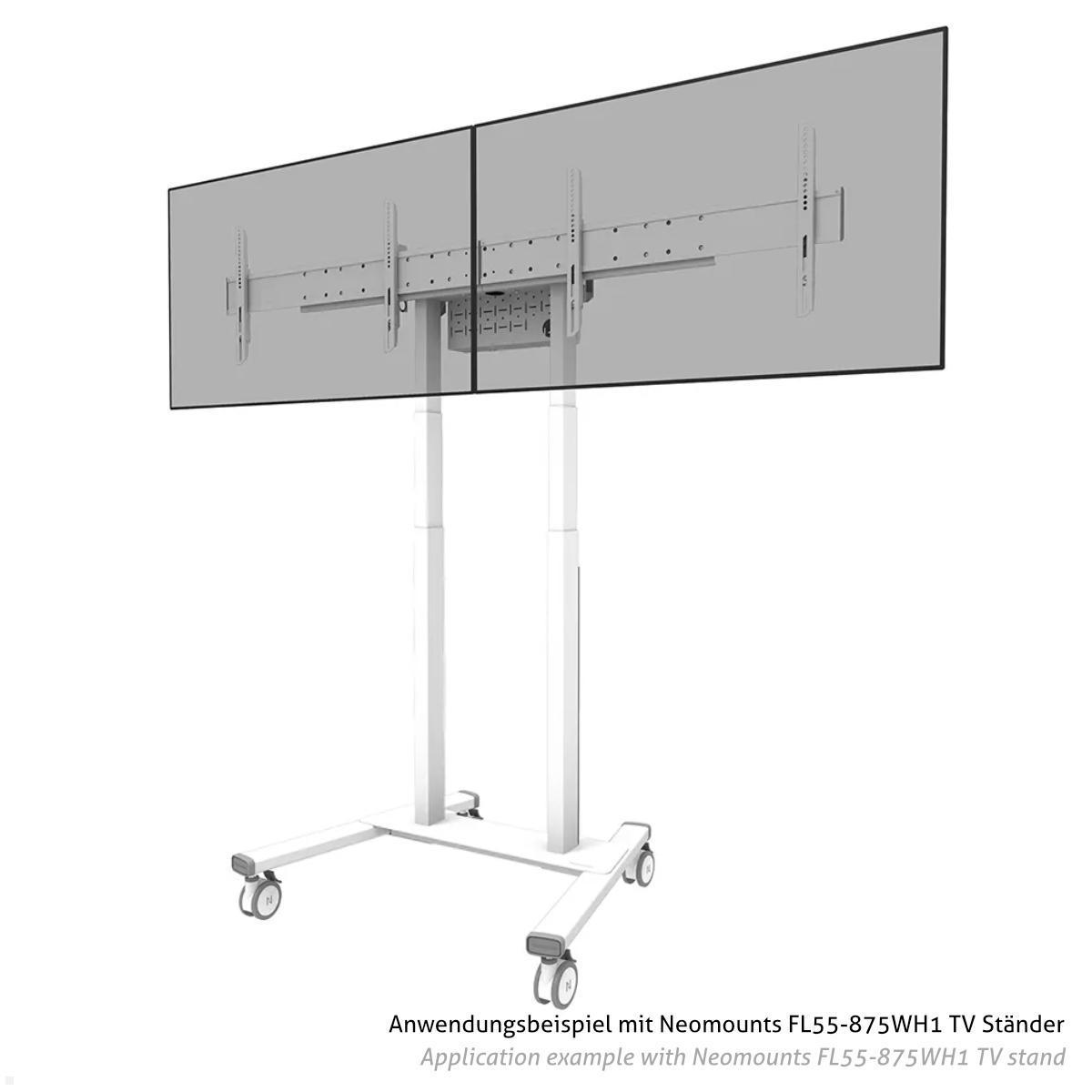 Neomounts ADM-875WH2 Zubehör VESA Adapter für Monitorhalter auf 2 Monitore, weiß Anwendung mit TV Ständer