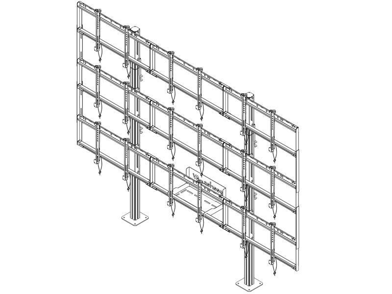 peerless Modulare Videowand-Standhalterung DS-S555-3X3 Konstruktion