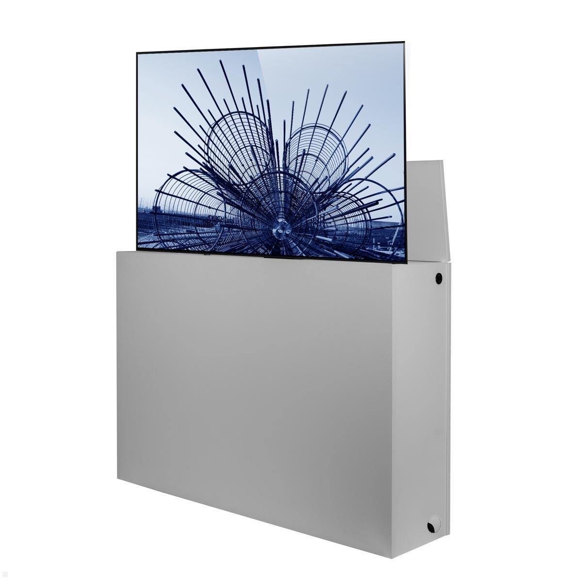 MonLines SideS75G TV Sideboard mit Lift bis 75 Zoll, grau mit LED Display