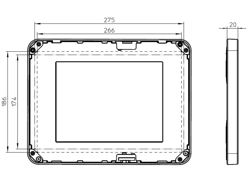 Novus POS TabletSafe iPad Zeichnung