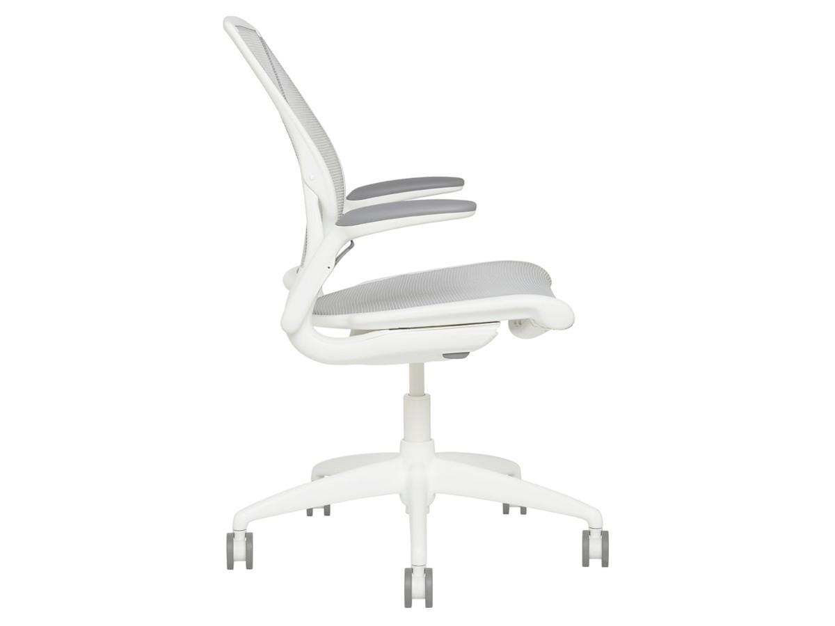 Humanscale Diffrient World Chair Bürostuhl W11WN01N01, weiß Seitenansicht