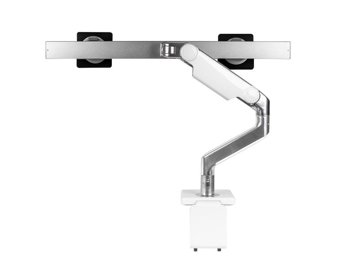 Humanscale M8.1 Dual Monitorhalter für USM Tische, weiß Rückansicht