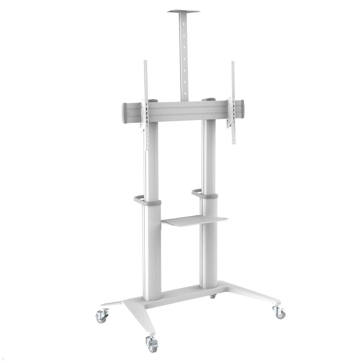 PureMounts PDS-0013C TV Ständer mit Rollen bis 120 Zoll, weiß