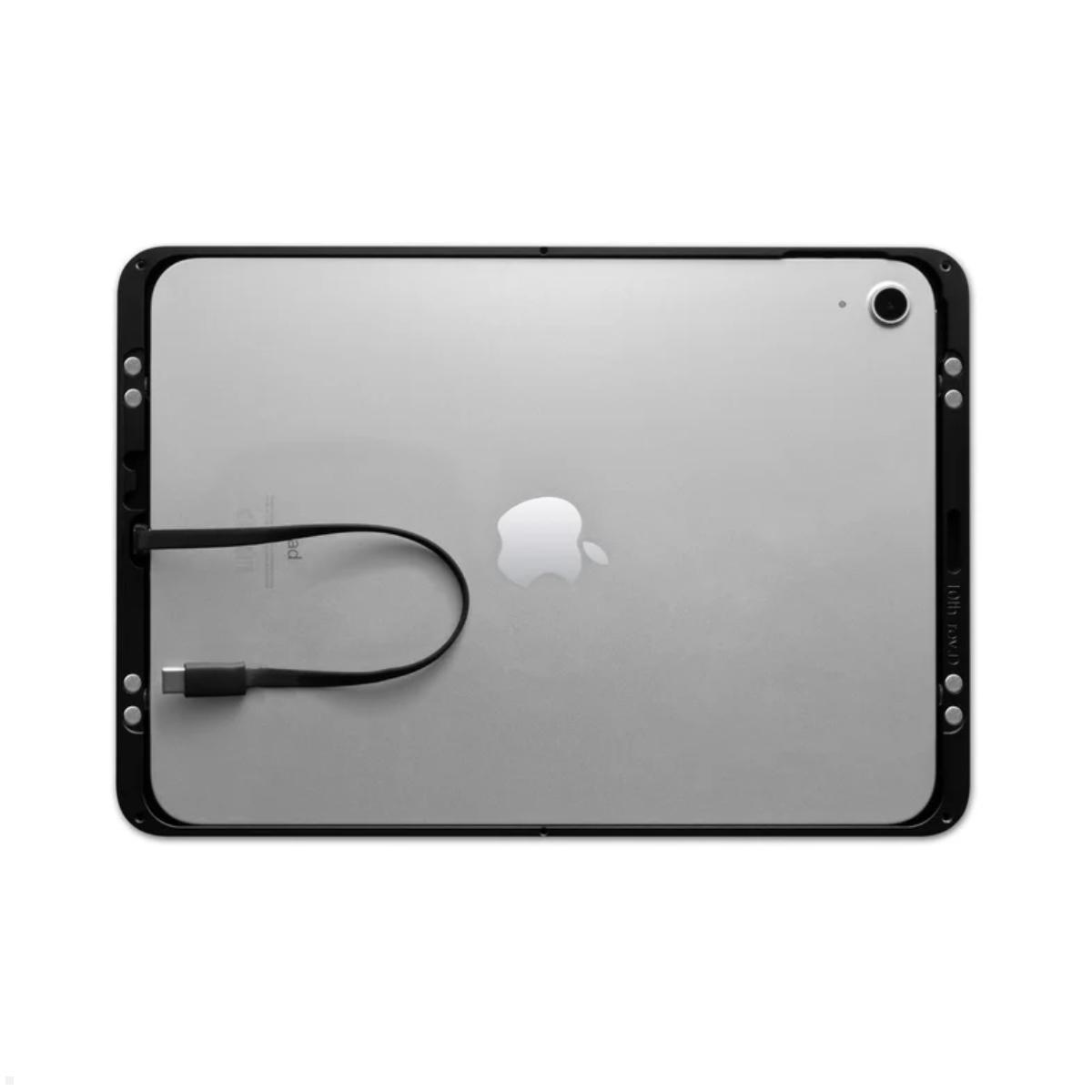 Displine Dame Wall 2.0 Wandhalter Apple iPad 10.9 (10. Gen.) mit USB-C, schwarz eloxiert Kabelführung