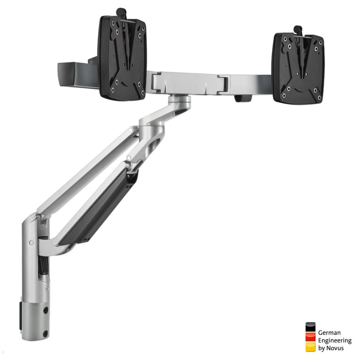 Novus Clu Plus X2 Dual Monitorhalter für TSS Säulen (992+2009+001), silber